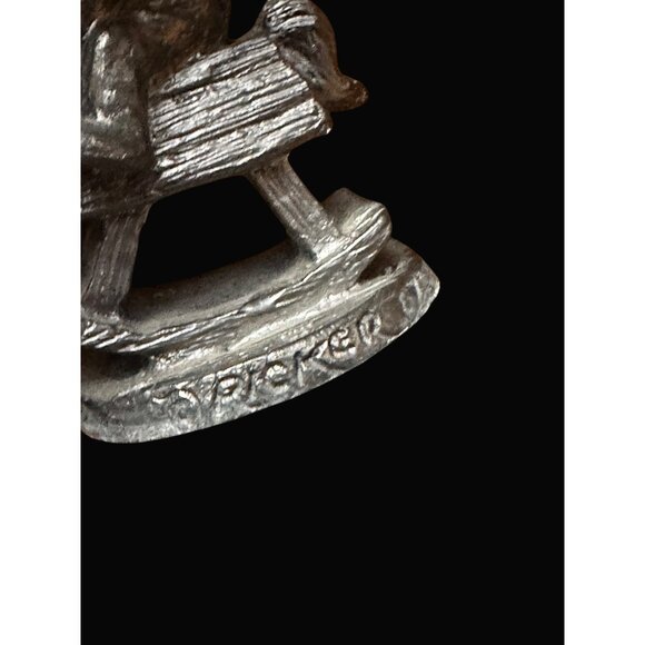 Michael Ricker Pewter Figurine Of Child On Rocking Horse - Picture 5 of 7